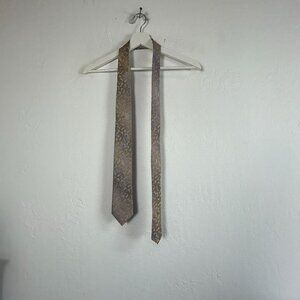 Pronto Uomo Men’s 100% Silk Paisley Necktie Beige Blue One Size Business New $49